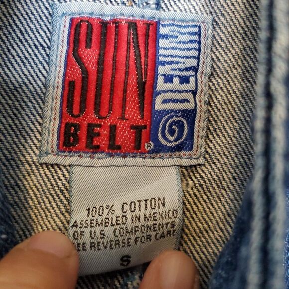 Vintage Sunbelt Hand Painted Southwestern Denim Vest Size Small One Button - Picture 5 of 12